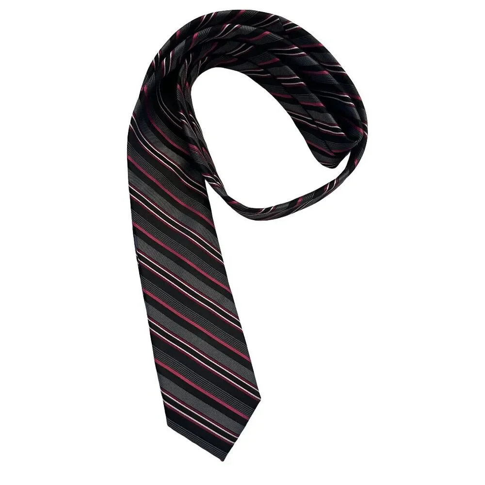 Apt 9 Multicolor Black Red Gray And White Striped Men's Niecktie 2,7